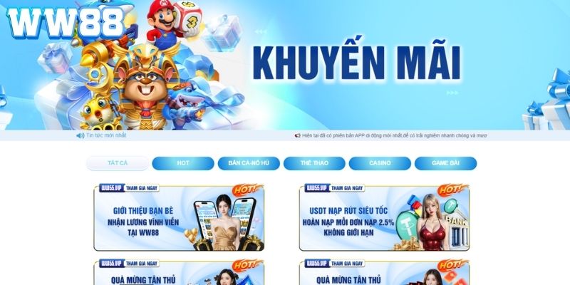 Giới thiệu khuyến mãi ww88